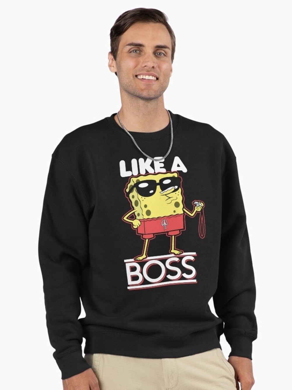 Nickelodeon Black Crewneck Sweatshirt-Large